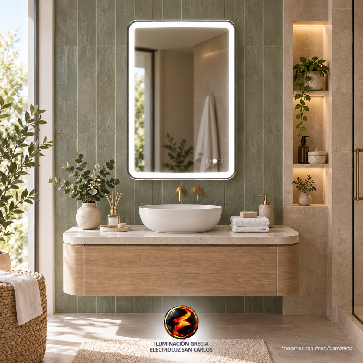 ESPEJO LED 8041 RECTANGULAR TÁCTIL 60CM X80CM