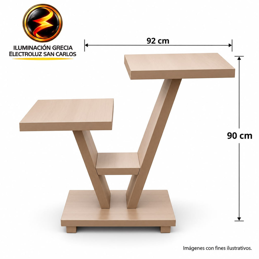 MESA MELAMINA HIDRÓFUGA CON  DOS REPISAS
