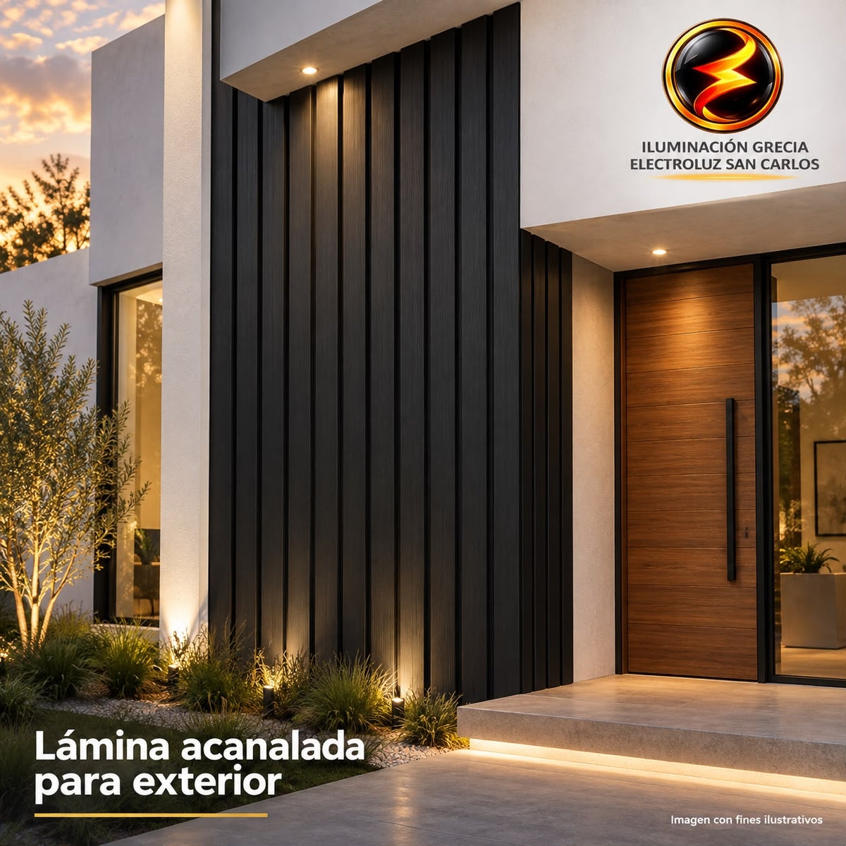 LAMINA ACANALADA 219MM PARA EXTERIOR ESTILO NEGRO IS002 X 2.9M