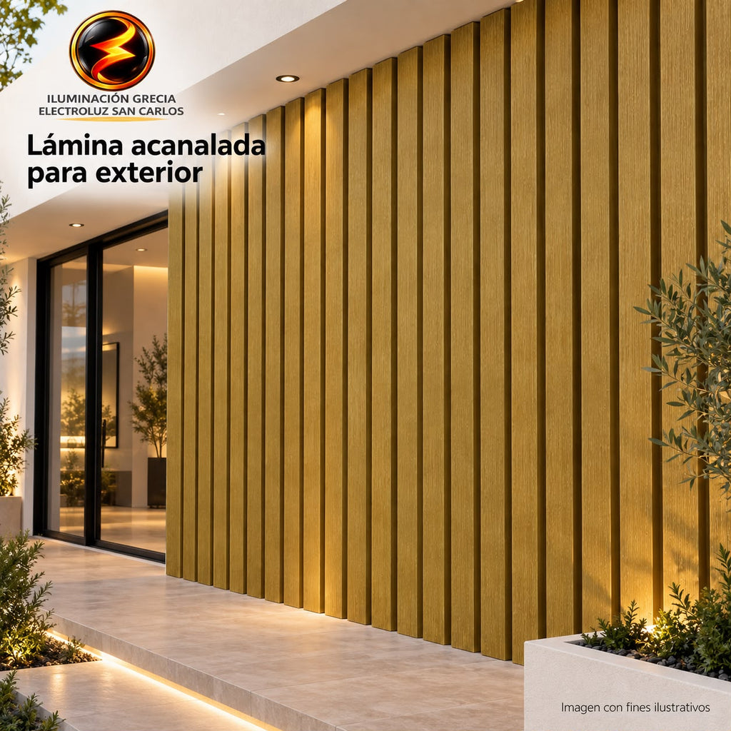 LÁMINA ACANALADA 219MM PARA EXTERIOR ESTILO NATURAL CREMA IS003 X 2.9M