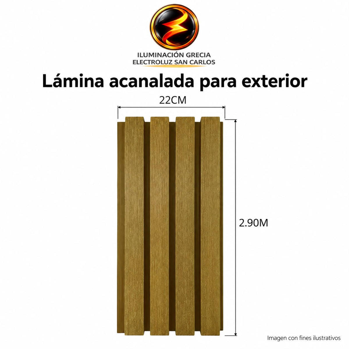 LÁMINA ACANALADA 219MM PARA EXTERIOR ESTILO NATURAL CREMA IS003 X 2.9M