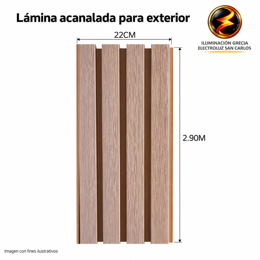 LAMINA ACANALADA 219MM PARA EXTERIOR BEIGE IS012 X 2.9M