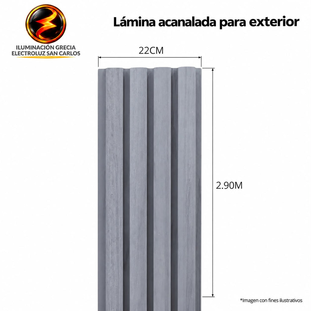 LAMINA ACANALADA 219MM PARA EXTERIOR ESTILO GRIS OSCURO IS004 X 2.9M