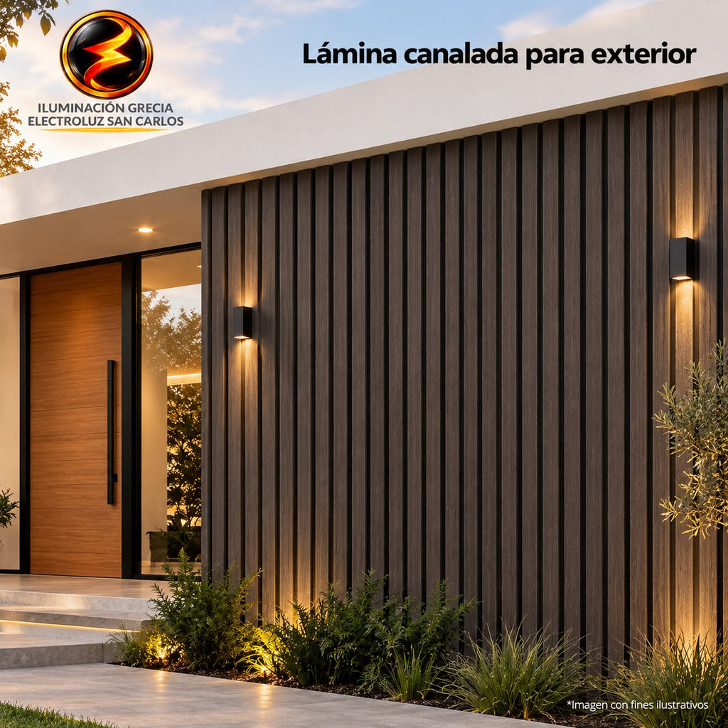 LAMINA ACANALADA 219MM PARA EXTERIOR ESTILO ROBLE CAFE OSCURO IS005 X 2.9M