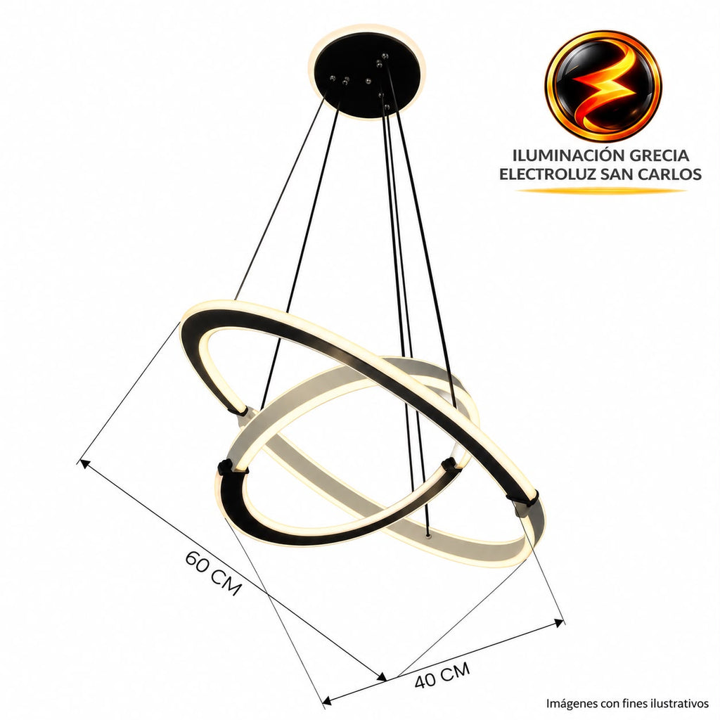 LÁMPARA DE COLGAR 2 ARO XH310 40+60