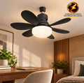 Abanico De Techo 20" Socket Negro E27 Con Luz Led Tono Ajustable 3000/4000/6500K, 1900 Lumens 6 Aspas 3 CCT 520X185mm