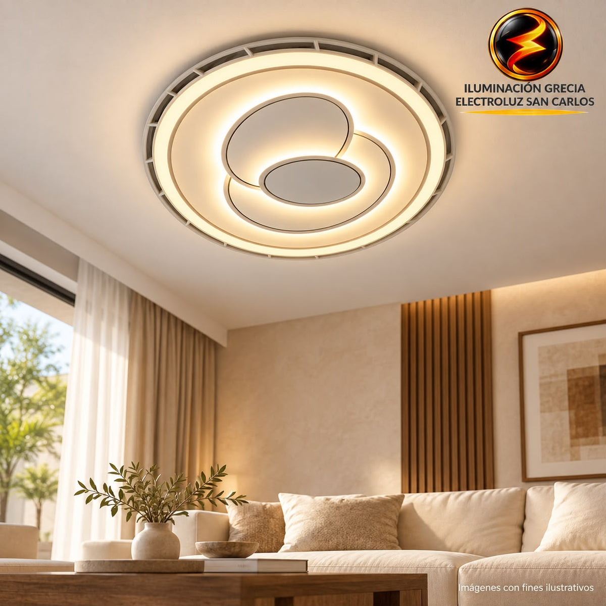 Ventilador Sin Aspas Lampara LED Ovalos Superpuestos 19 406-42