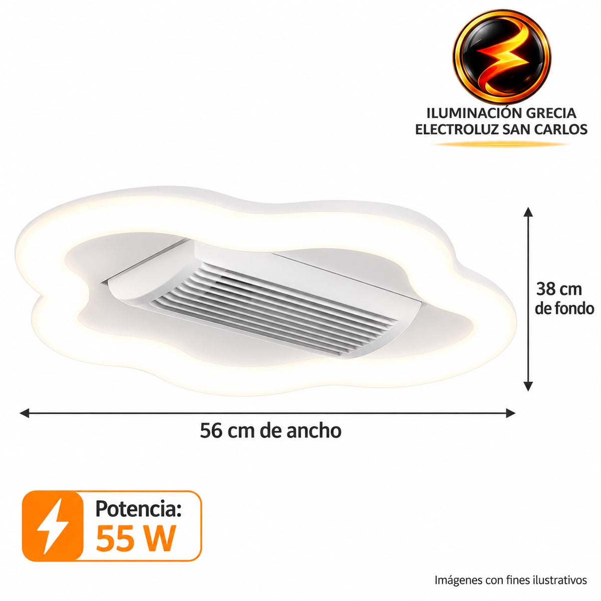 LAMPARA LED DECORATIVA ABANICO DE ASPAS RETRAIBLES 20 406-49