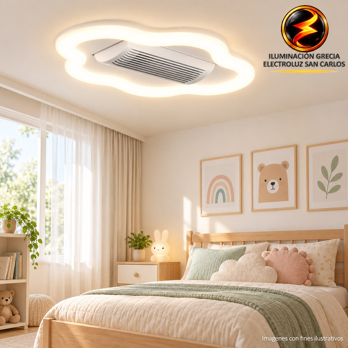 LAMPARA LED DECORATIVA ABANICO DE ASPAS RETRAIBLES 20 406-49