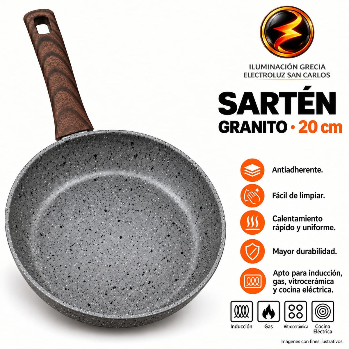 341-13 / SARTÉN 20CM GRANITO /SP120GN