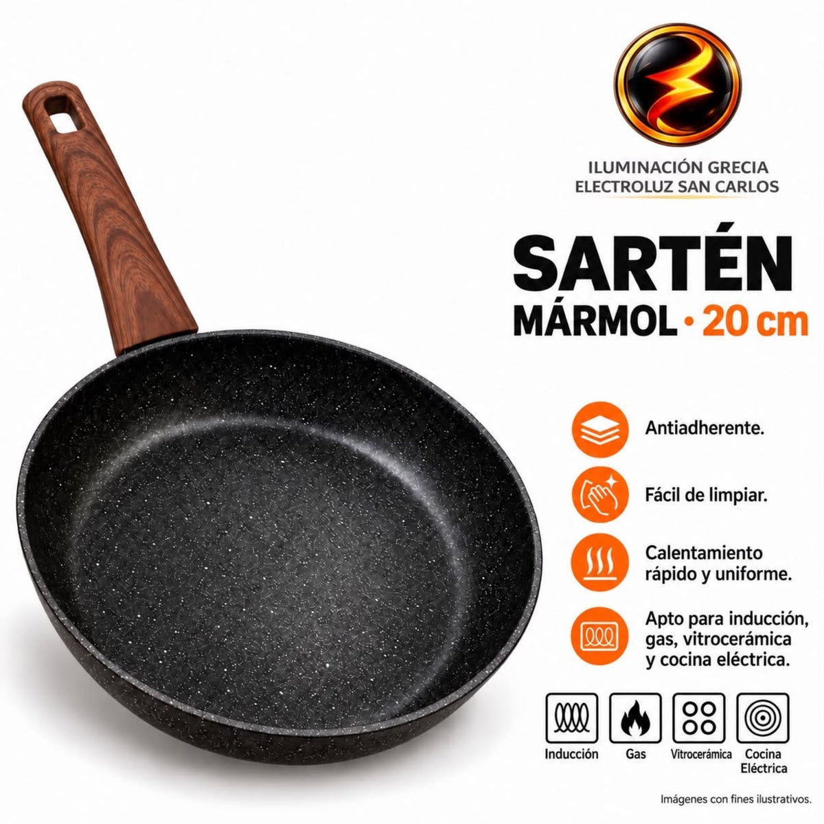 341-10 / SARTÉN 20CM MÁRMOL /SP120MB