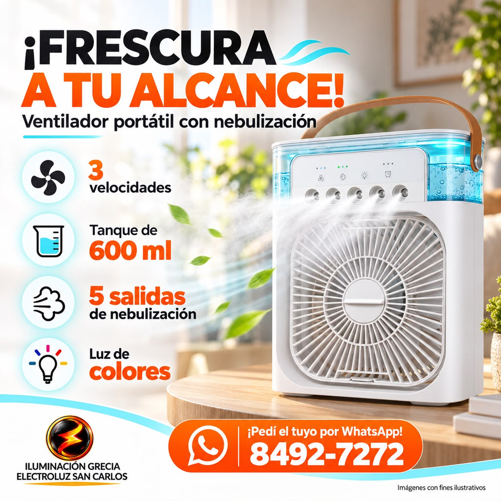 406-95/Ventilador De Aire Acondicionado Portátil Agua/Hielo 600ml AB678