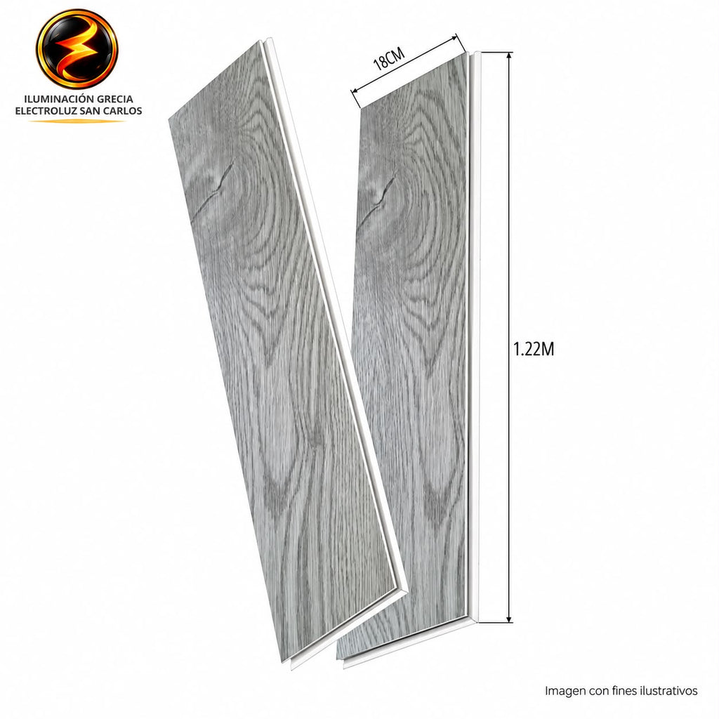 LÁMINA PARA PISO ESTILO SPC 10PC ACABADO GRIS CLARO BETA SD-11 18MMX1.22M 2.2M2 CON ESPONJA