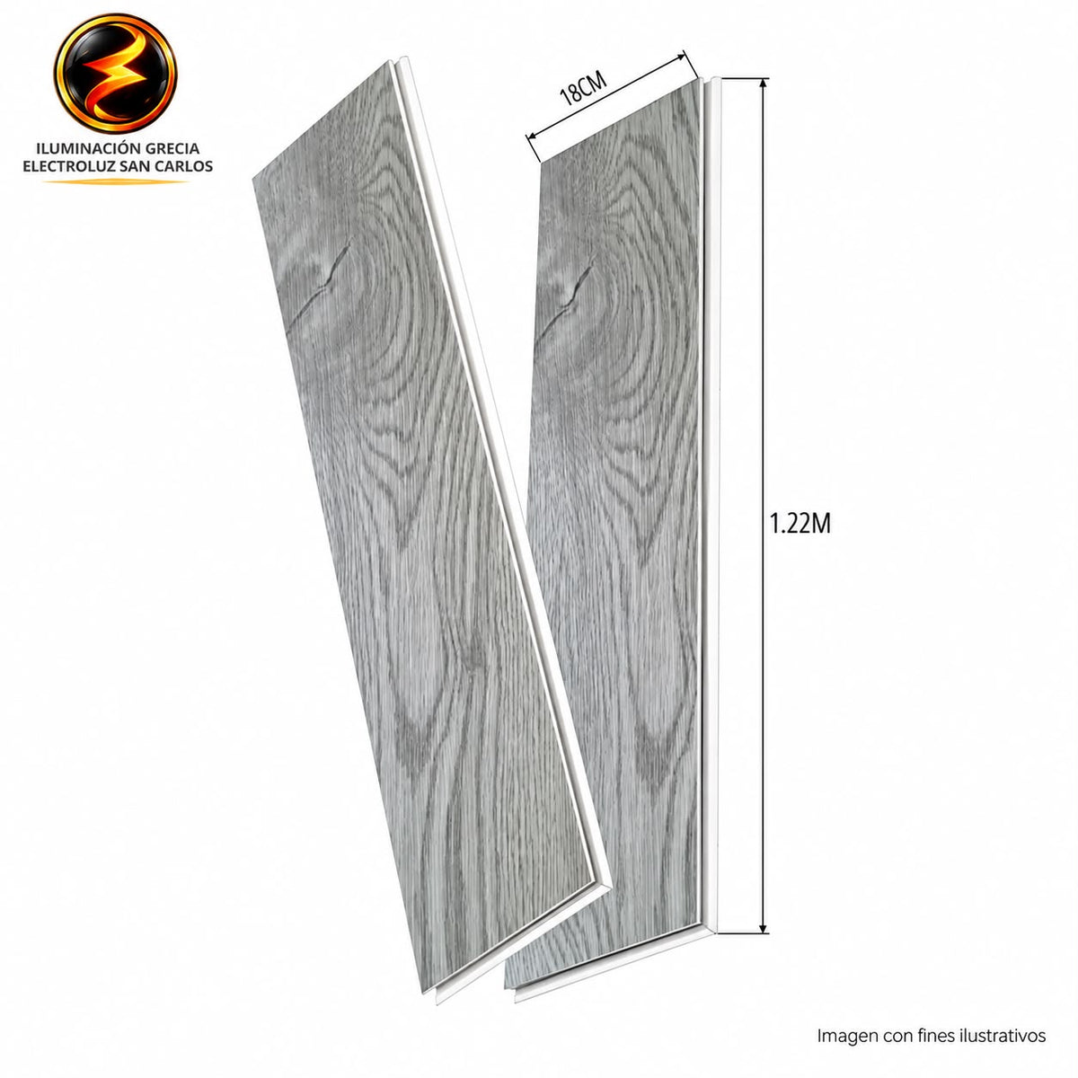 LÁMINA PARA PISO ESTILO SPC 10PC ACABADO GRIS CLARO BETA SD-11 18MMX1.22M 2.2M2 CON ESPONJA