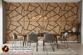 Comedor con paneles 60x60 repetidos en patrón continuo